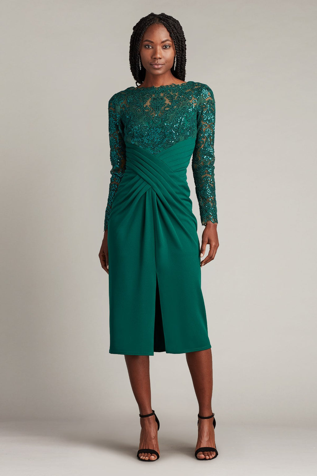 Julia Crisscross-Draped Midi Dress