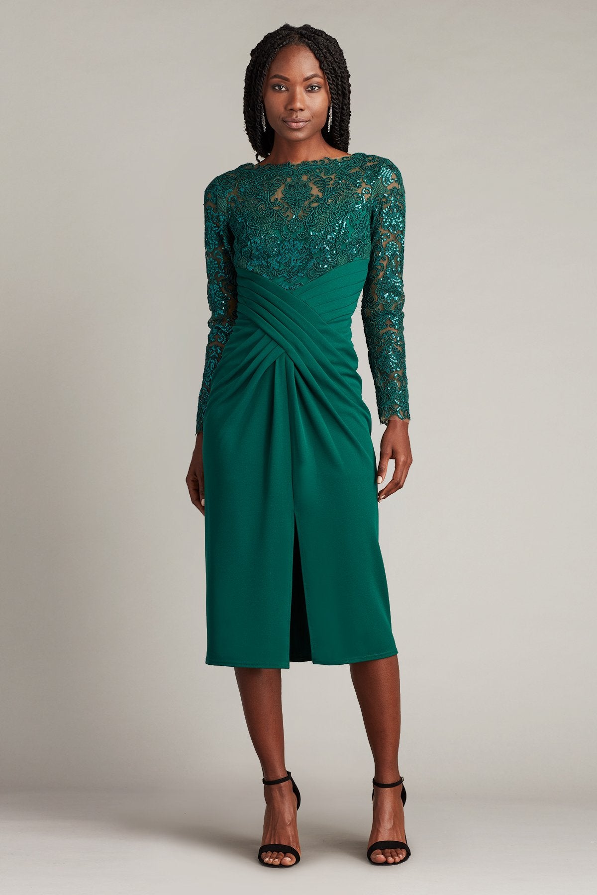 Julia Crisscross-Draped Midi Dress