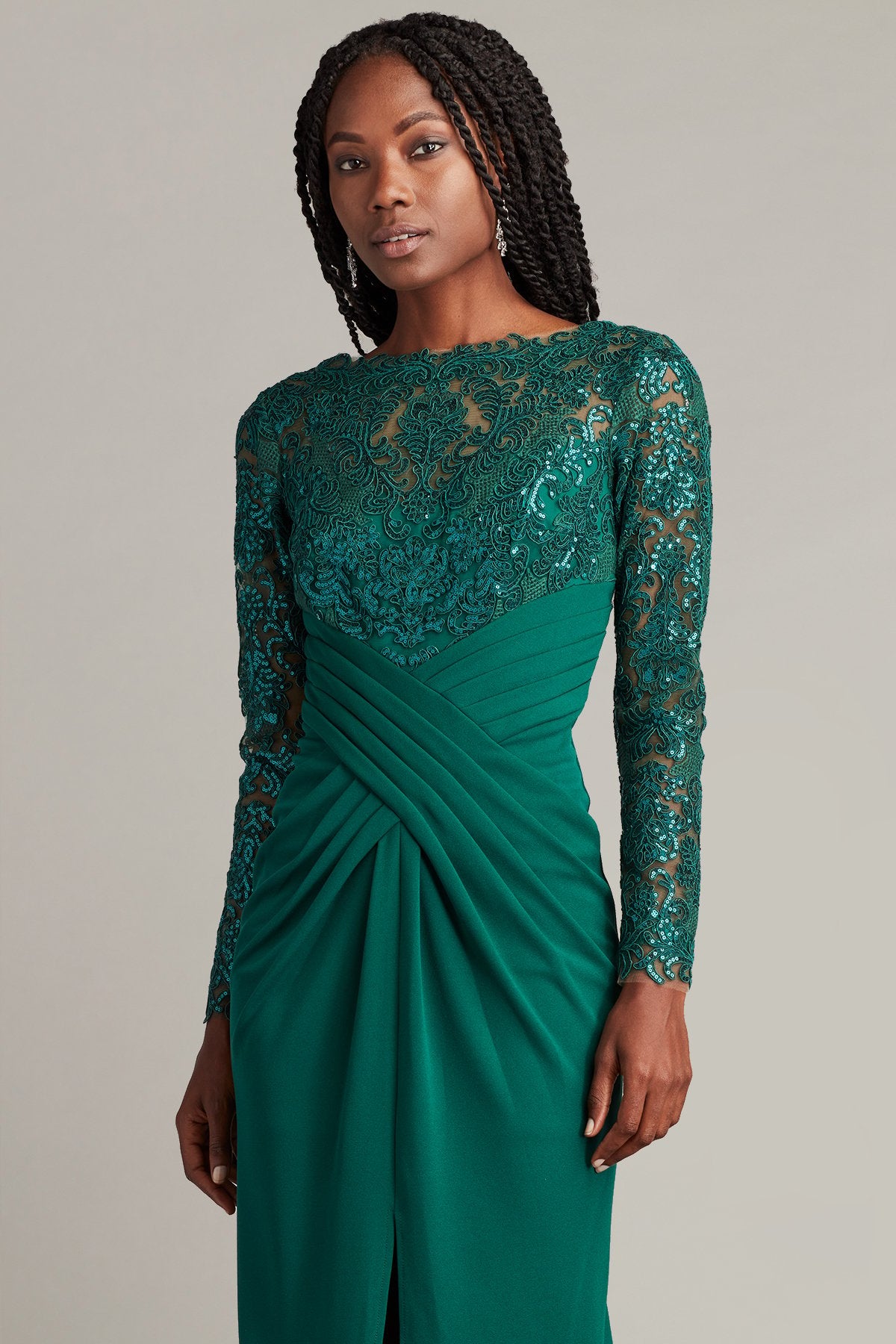 Julia Crisscross-Draped Midi Dress