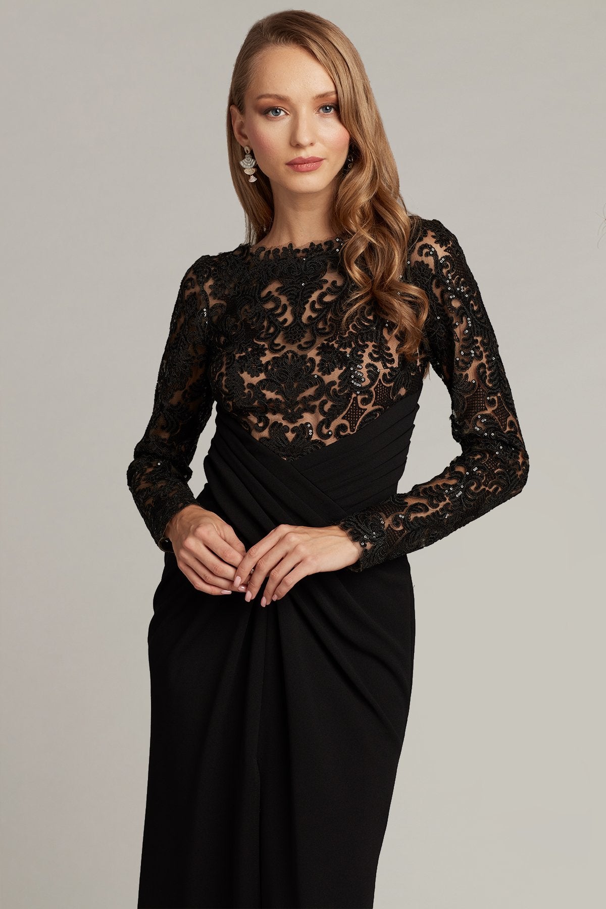 Julia Crisscross-Draped Midi Dress