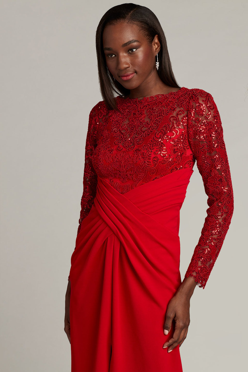 Julia Crisscross-Draped Midi Dress