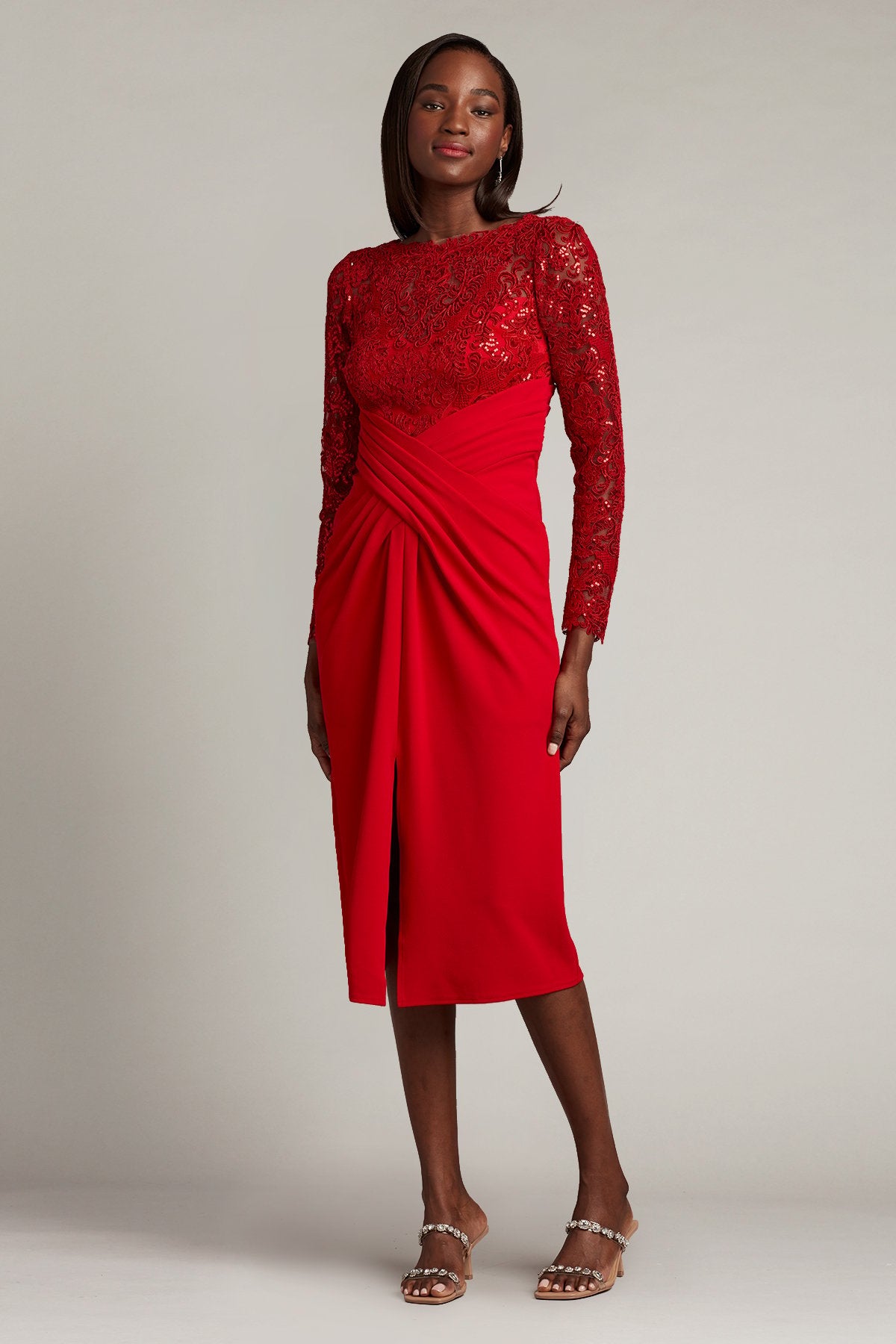 Julia Crisscross-Draped Midi Dress