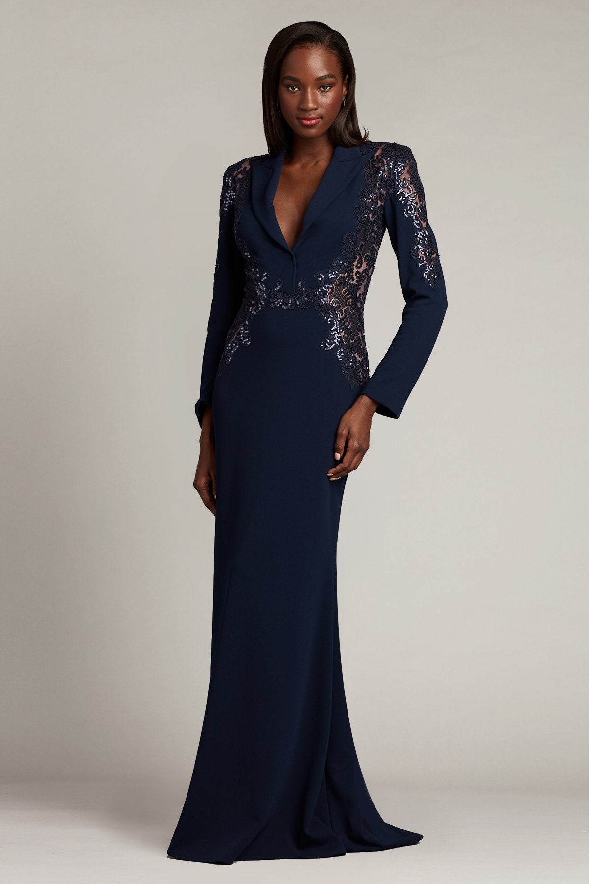 Serina Peak Lapel Gown