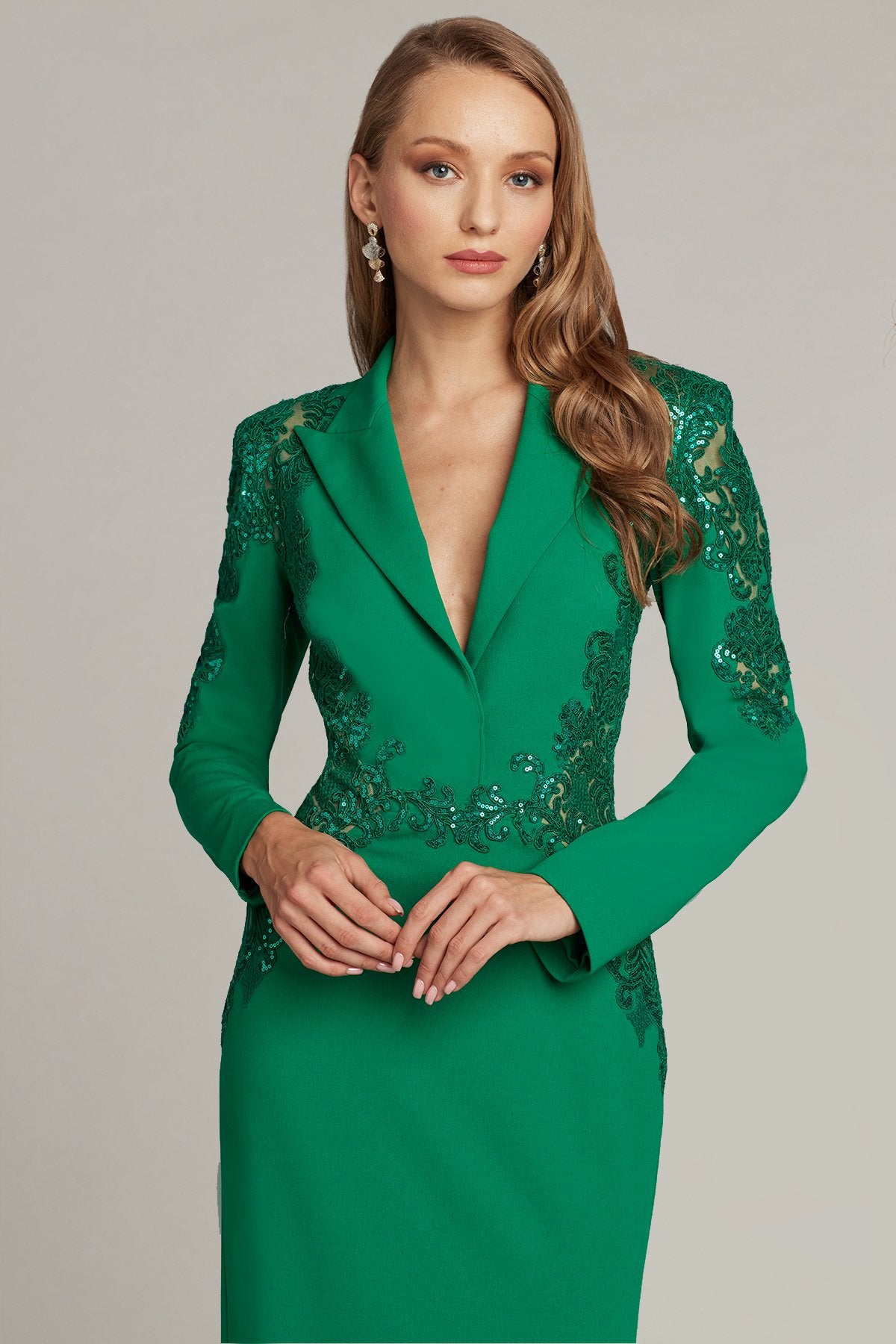 Serina Peak Lapel Gown