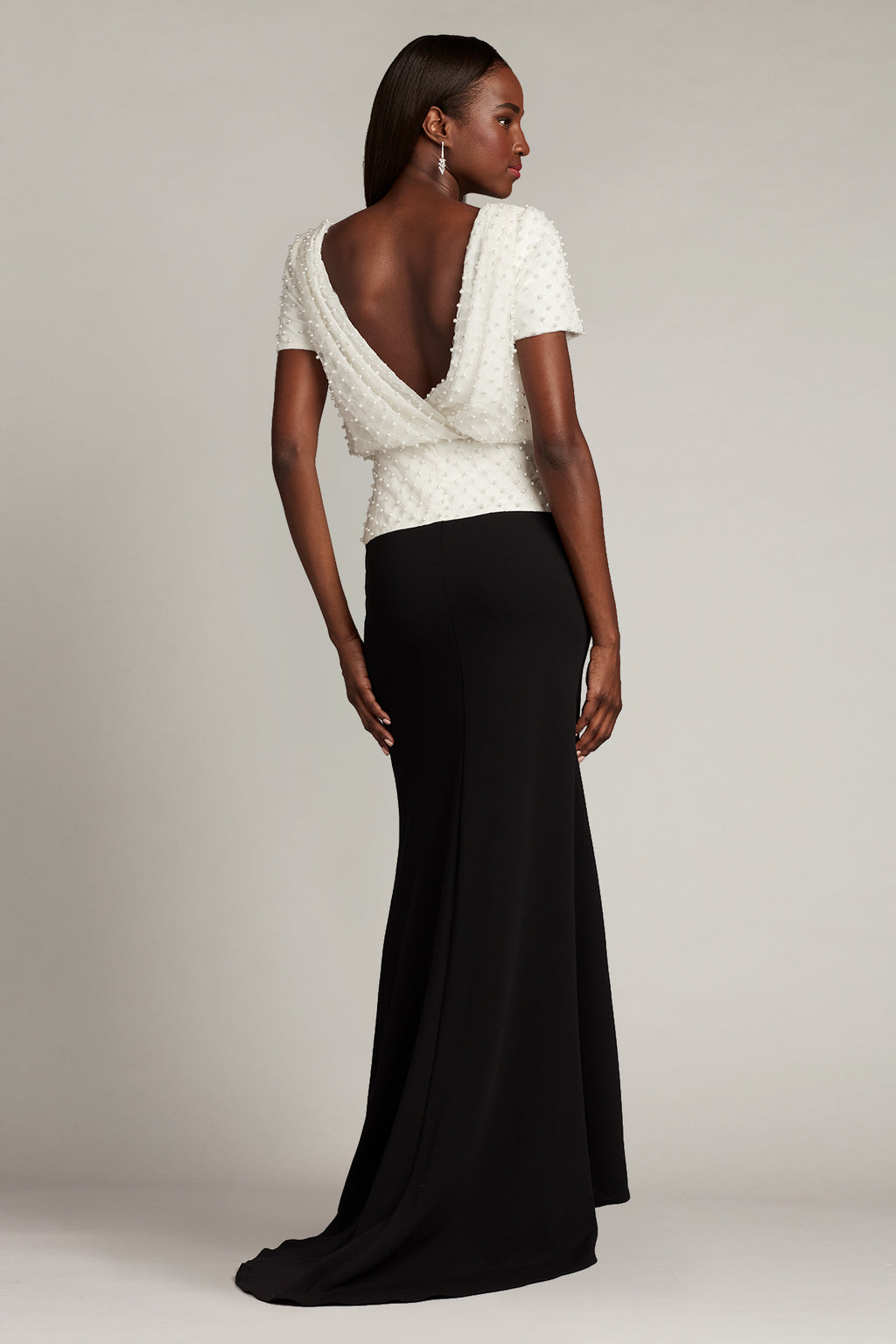 Ramona Pearl-Dotted Blouson Gown