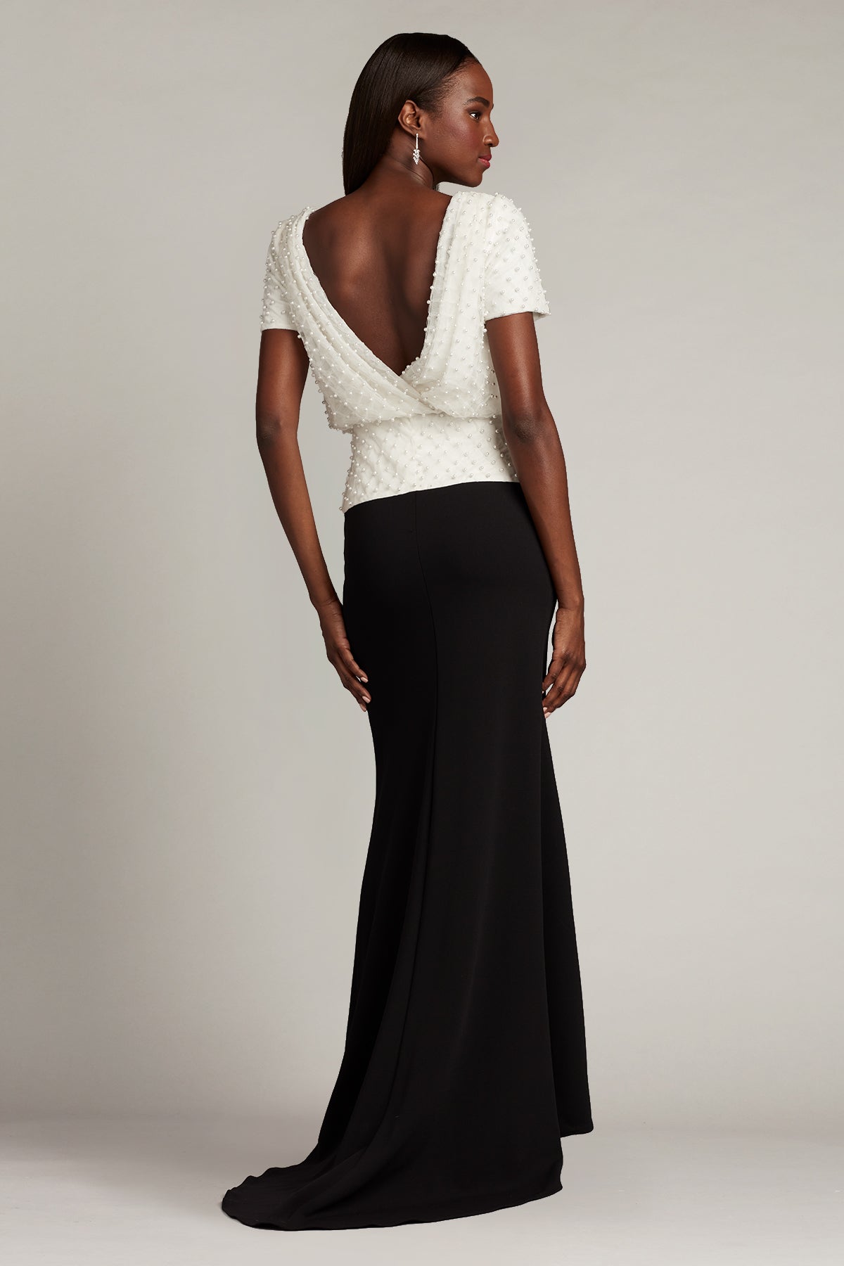 Ramona Pearl-Dotted Blouson Gown