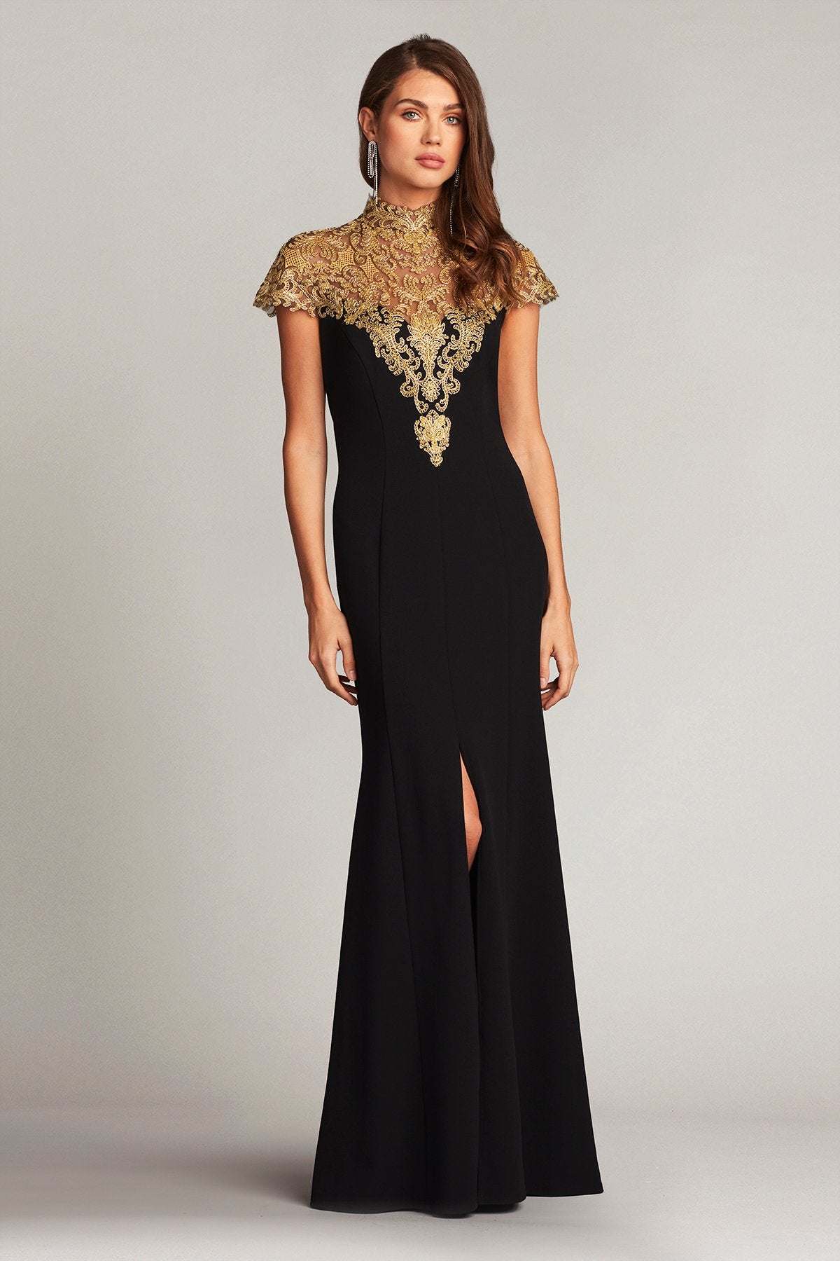 Rasha Embroidered Illusion Gown