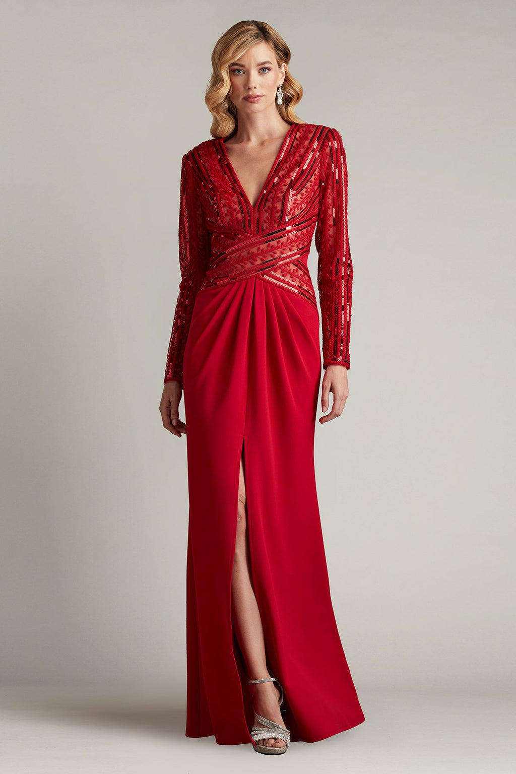 Renton Sequin Embroidered Panel Gown