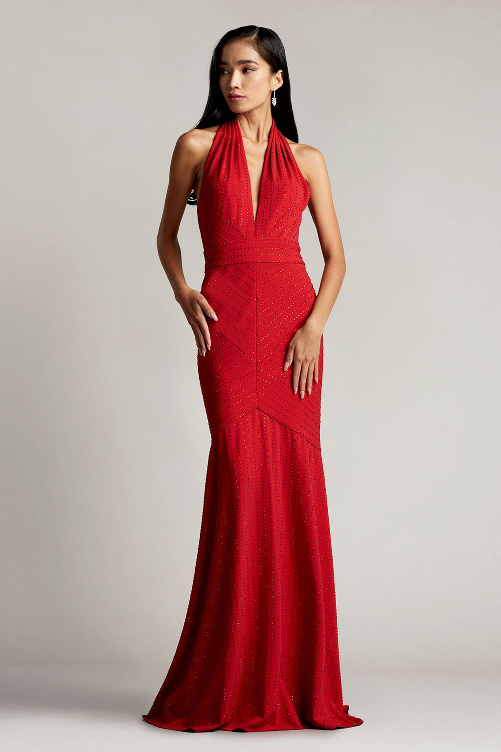Vanie Diamanté Plunge Gown