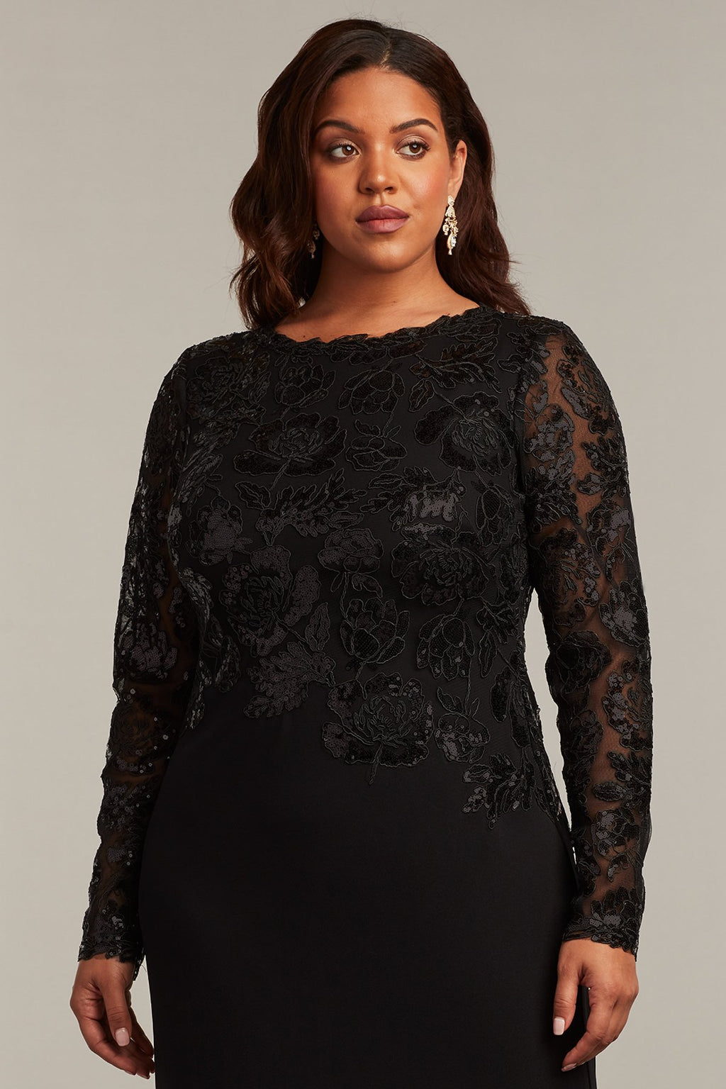 Sydel Sequin Embroidered Gown - PLUS SIZE