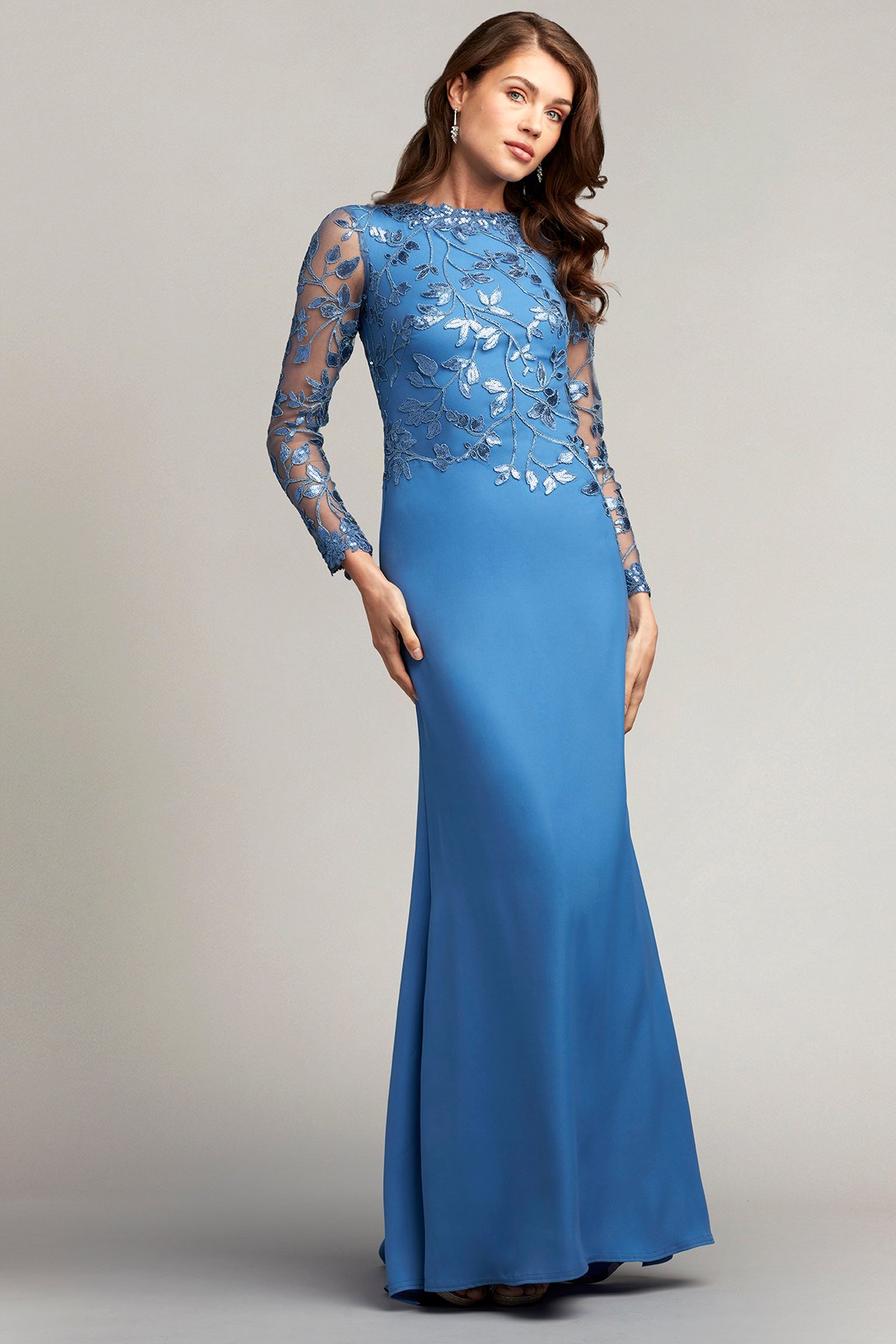 Bradwell Embroidered Crepe Gown