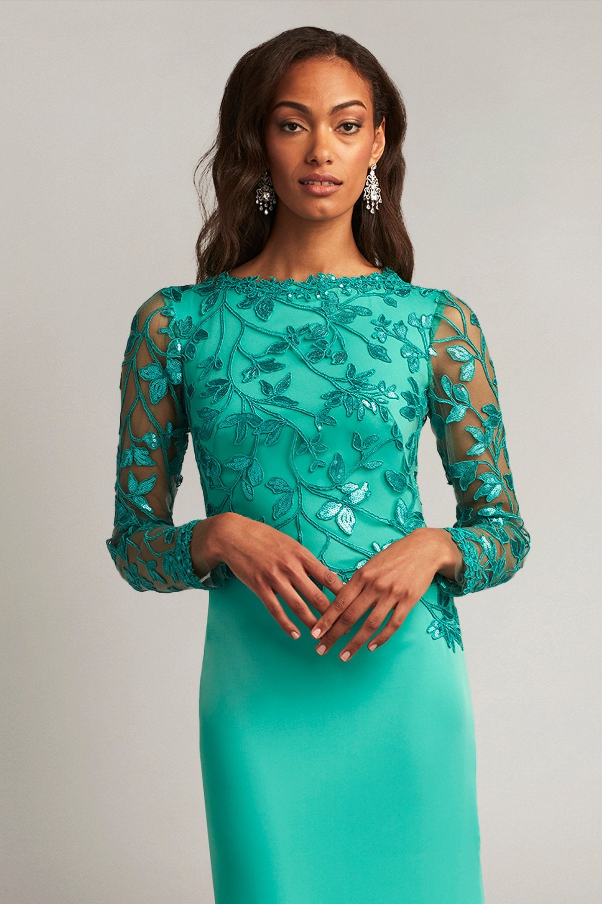 Bradwell Embroidered Crepe Gown
