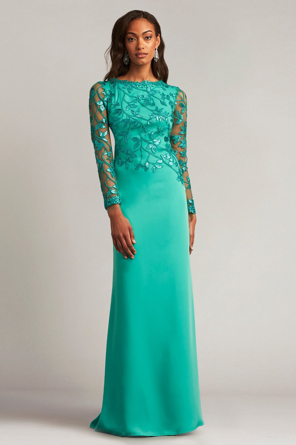 Bradwell Embroidered Crepe Gown