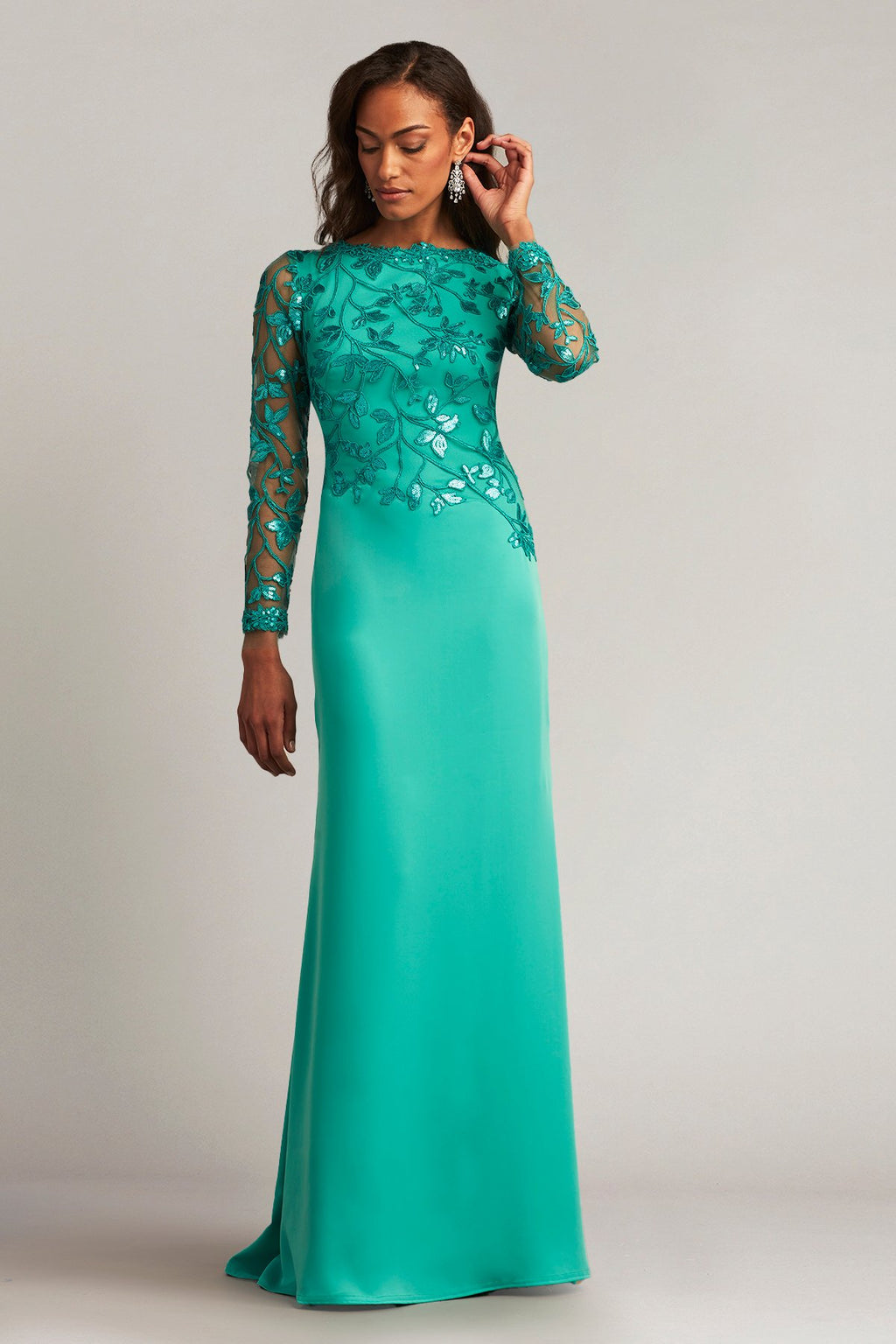 Bradwell Embroidered Crepe Gown