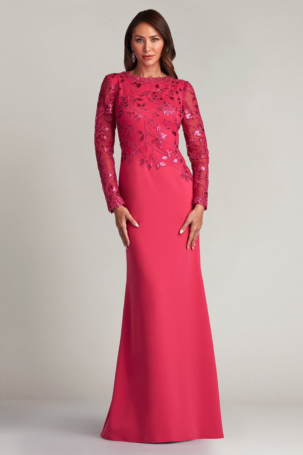 Bradwell Embroidered Crepe Gown