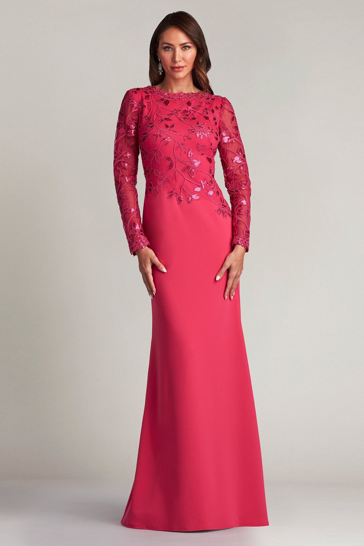 Bradwell Embroidered Crepe Gown