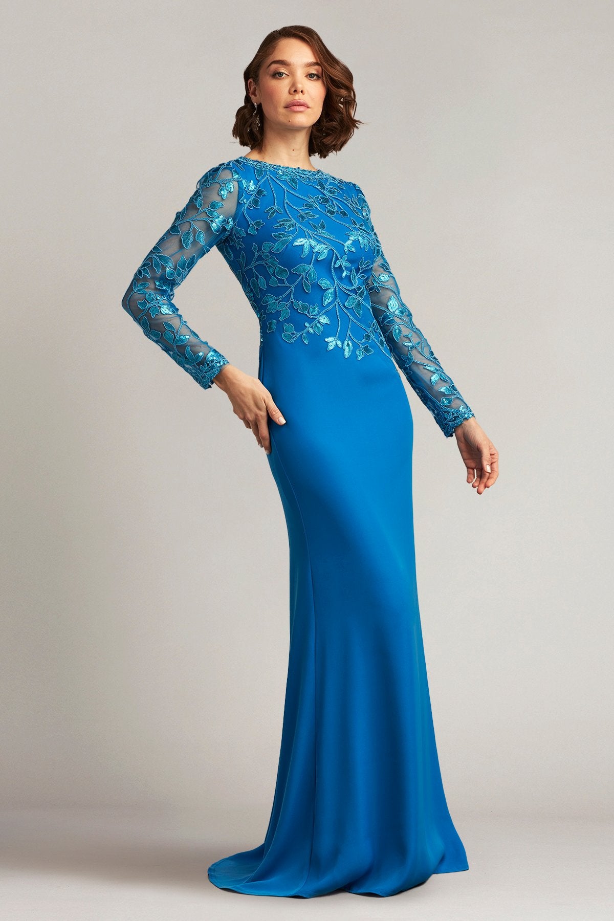 Bradwell Embroidered Crepe Gown