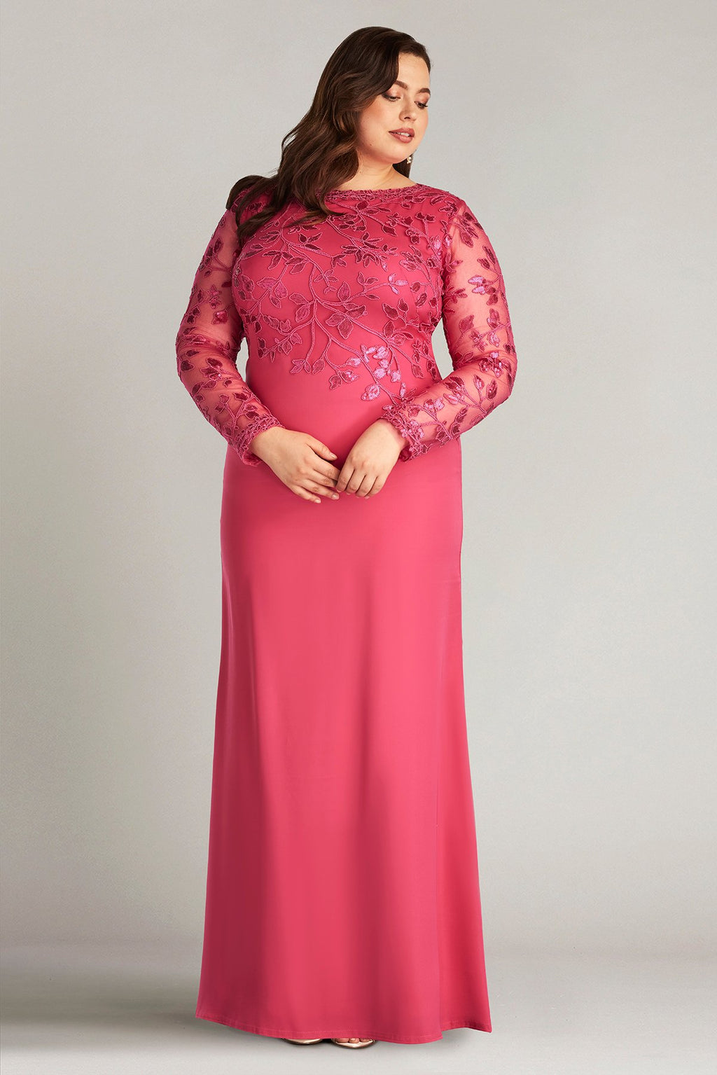 Bradwell Embroidered Crepe Gown - PLUS SIZE