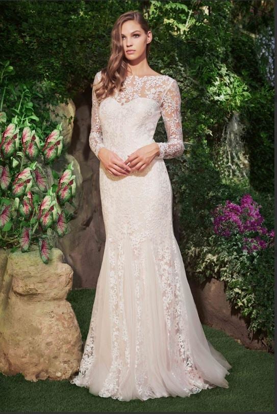 Cabot Embroidered Tulle Gown