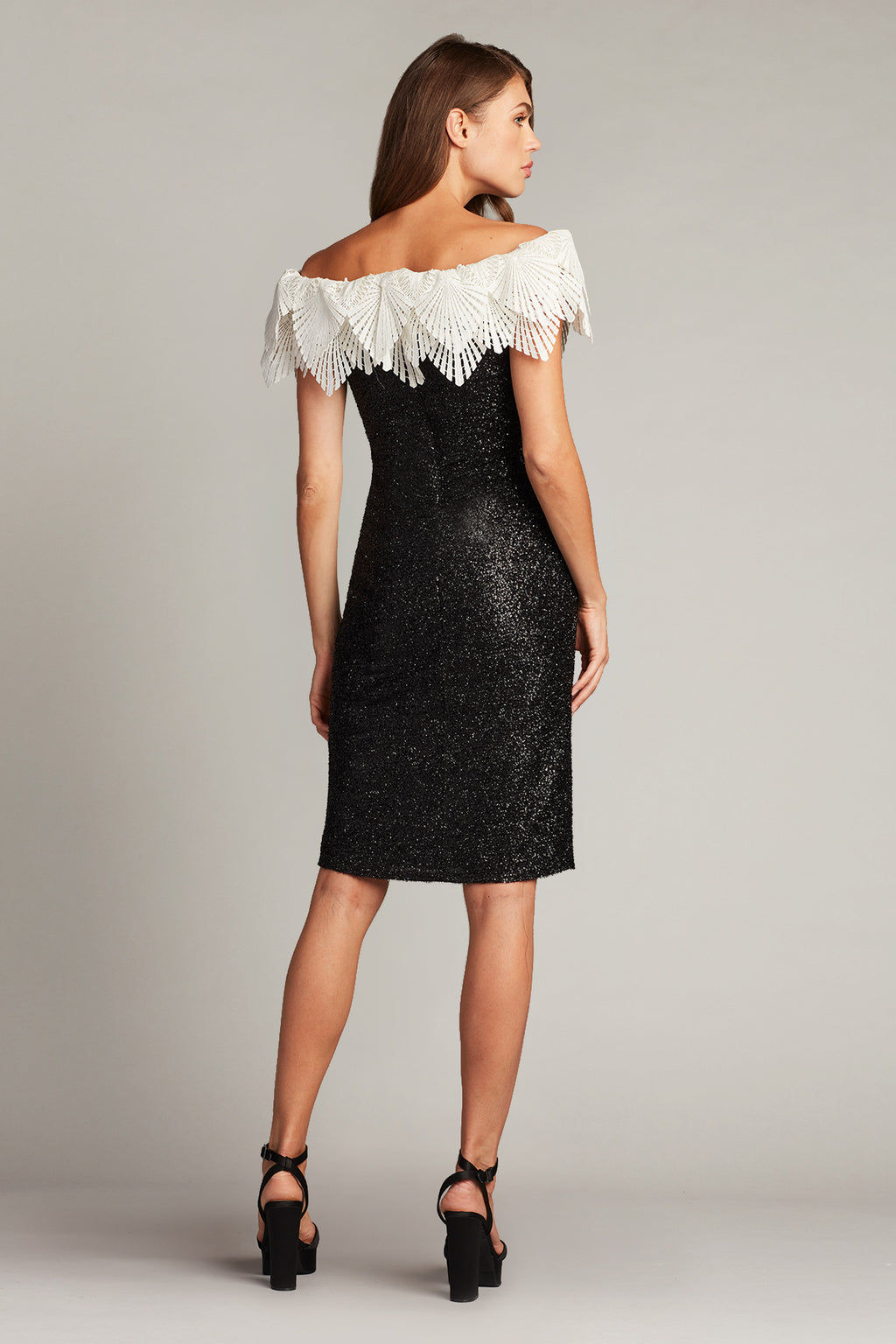 Taj Crochet Lace Off-Shoulder Sequin Dress
