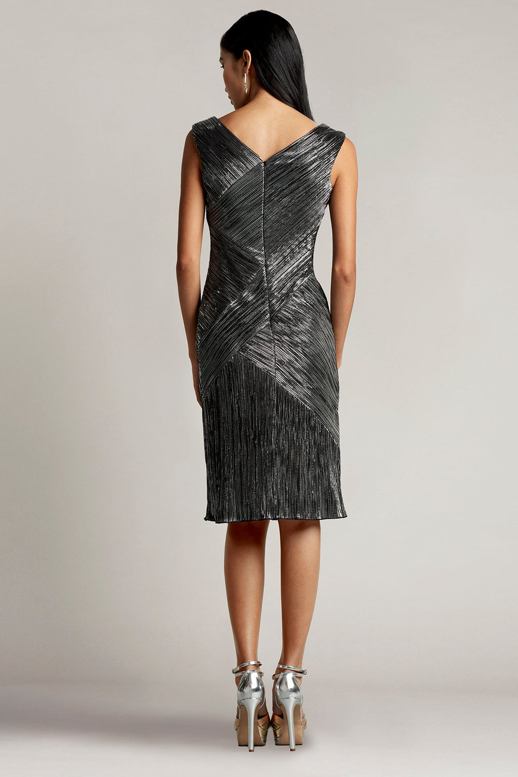 Axton Metallic Criscross Panel Dress