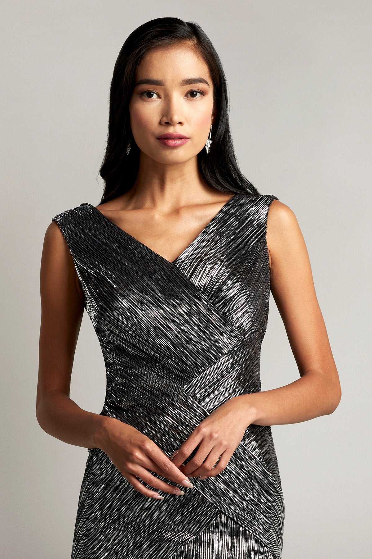 Axton Metallic Criscross Panel Dress