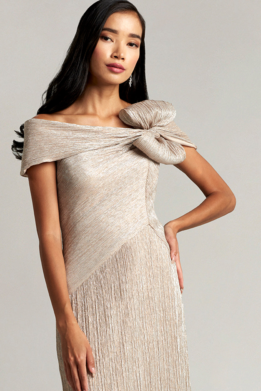 Nadine Draped Bow Gown
