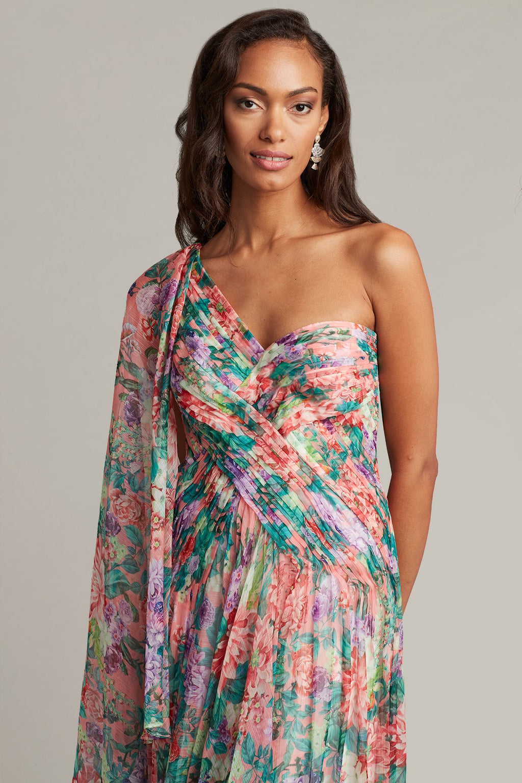 Connelly Cape Sleeve Chiffon Gown