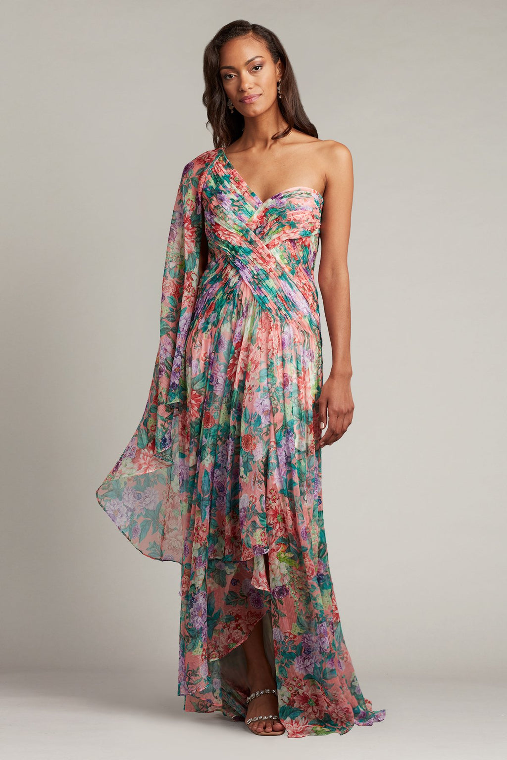 Connelly Cape Sleeve Chiffon Gown