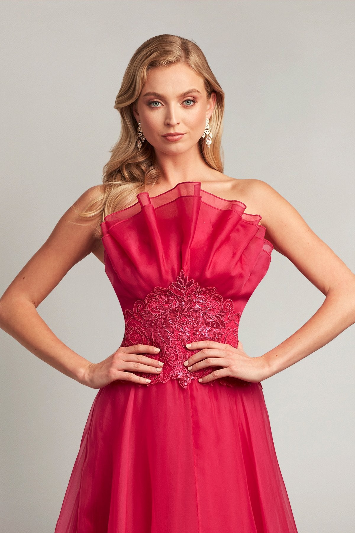 Kerwin Strapless Embellished Organza Gown
