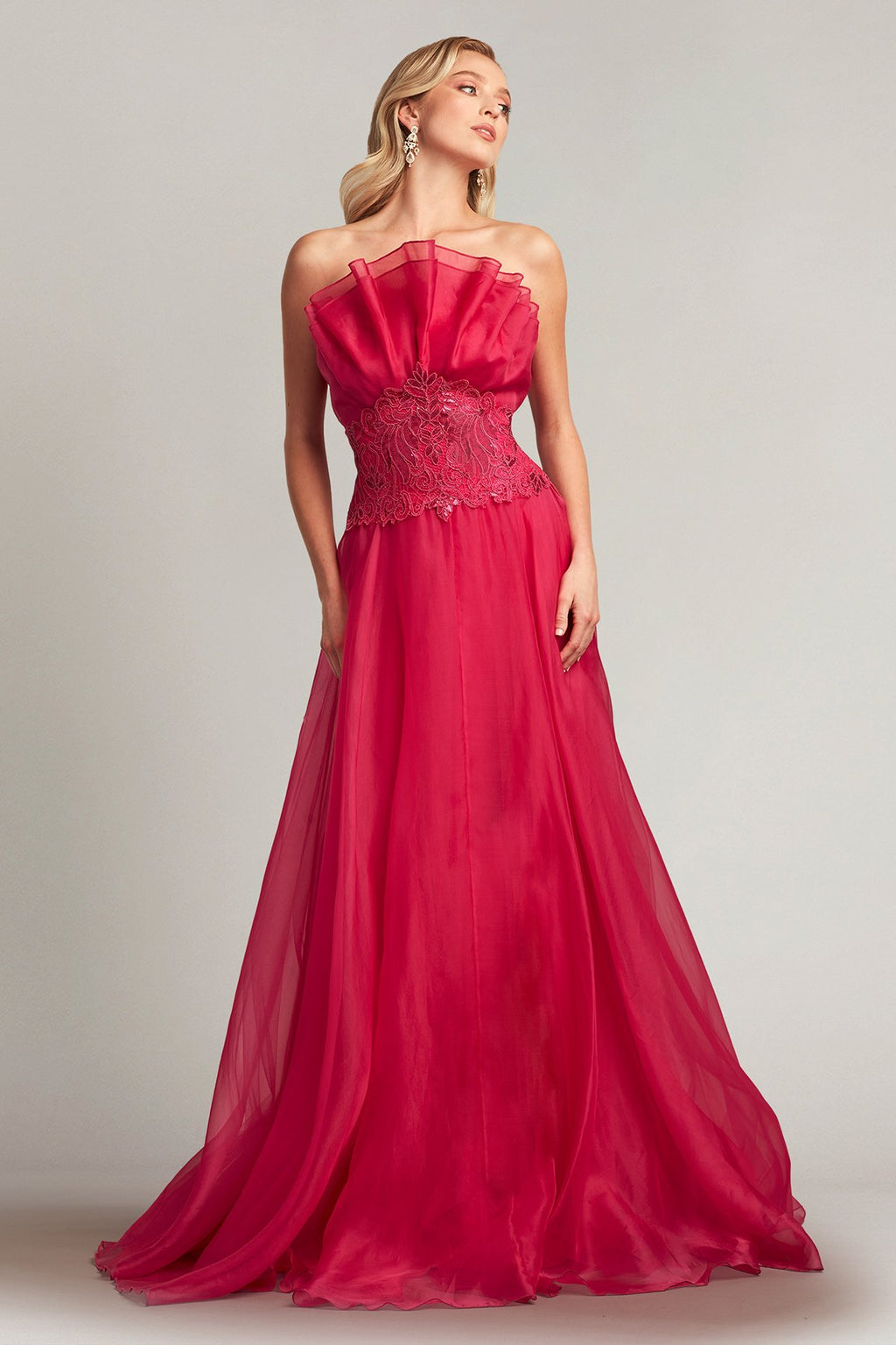 Kerwin Strapless Embellished Organza Gown
