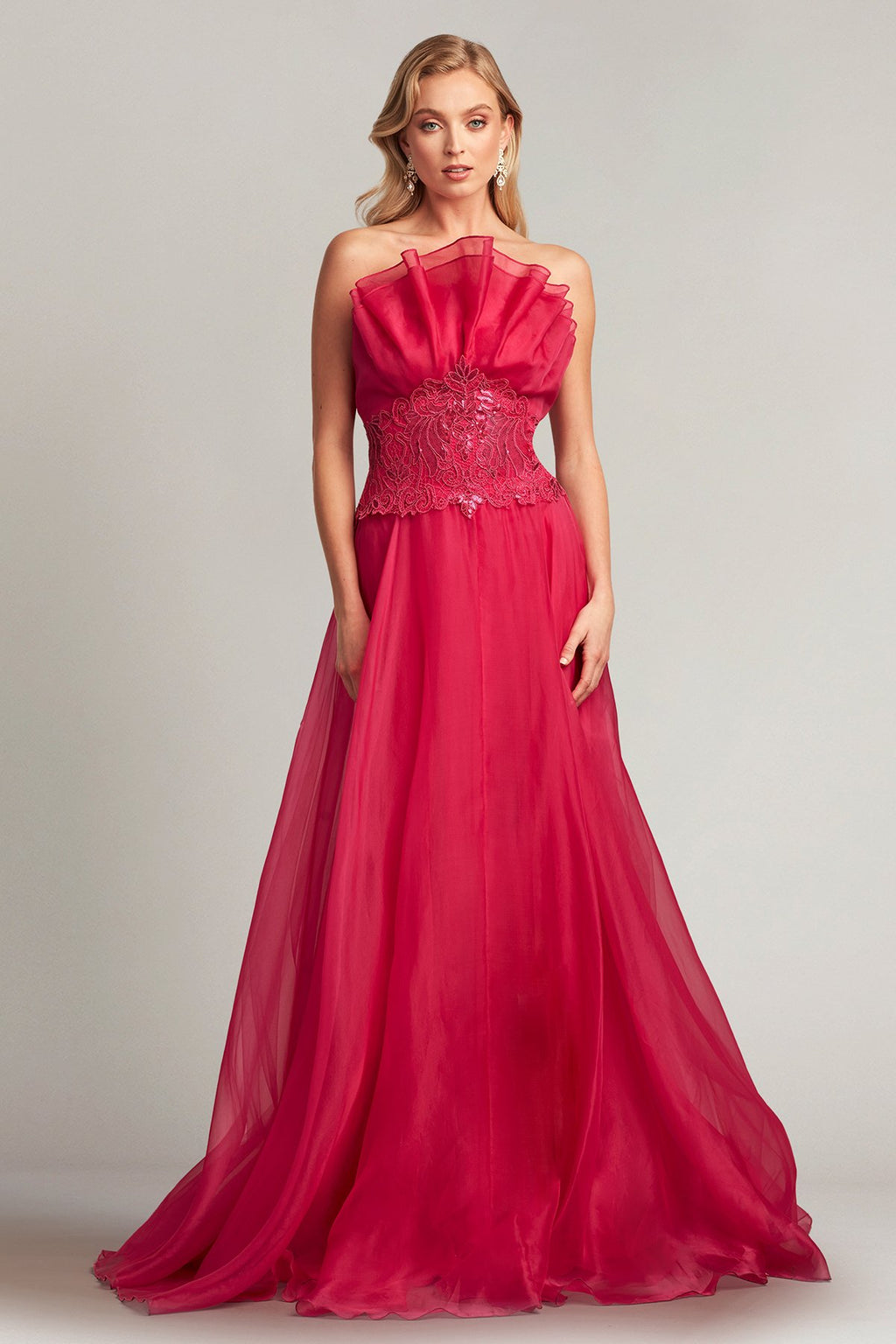 Kerwin Strapless Embellished Organza Gown