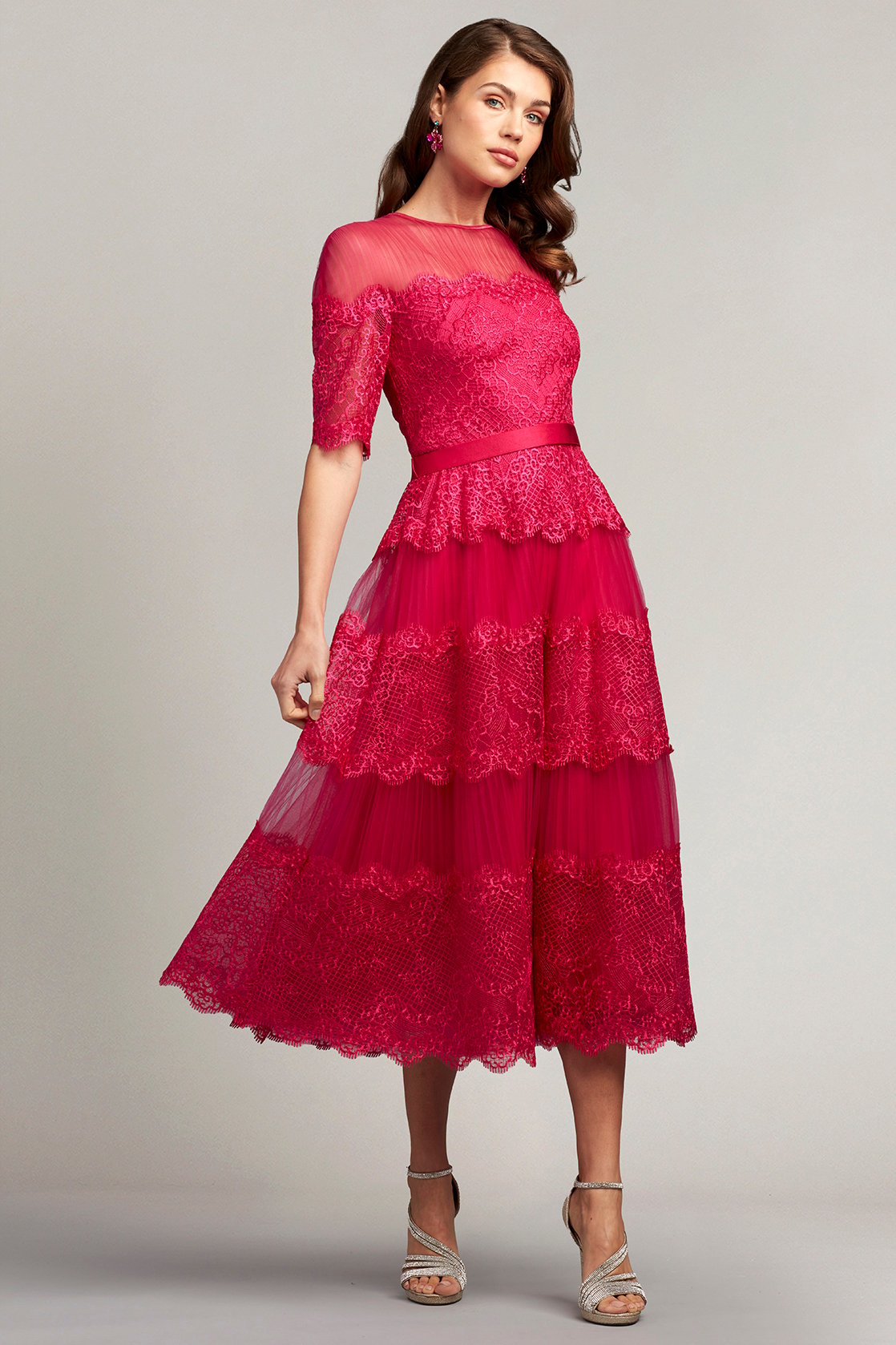 Dona Pleated Tulle Midi Dress