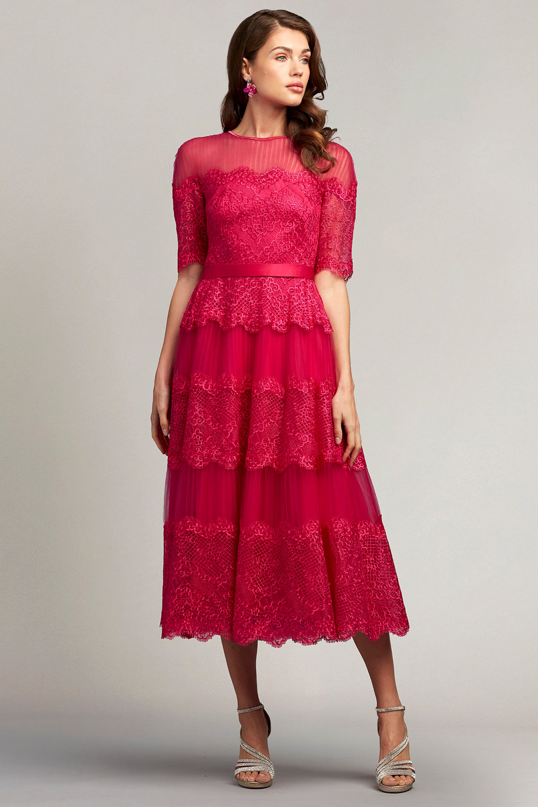 Dona Pleated Tulle Midi Dress
