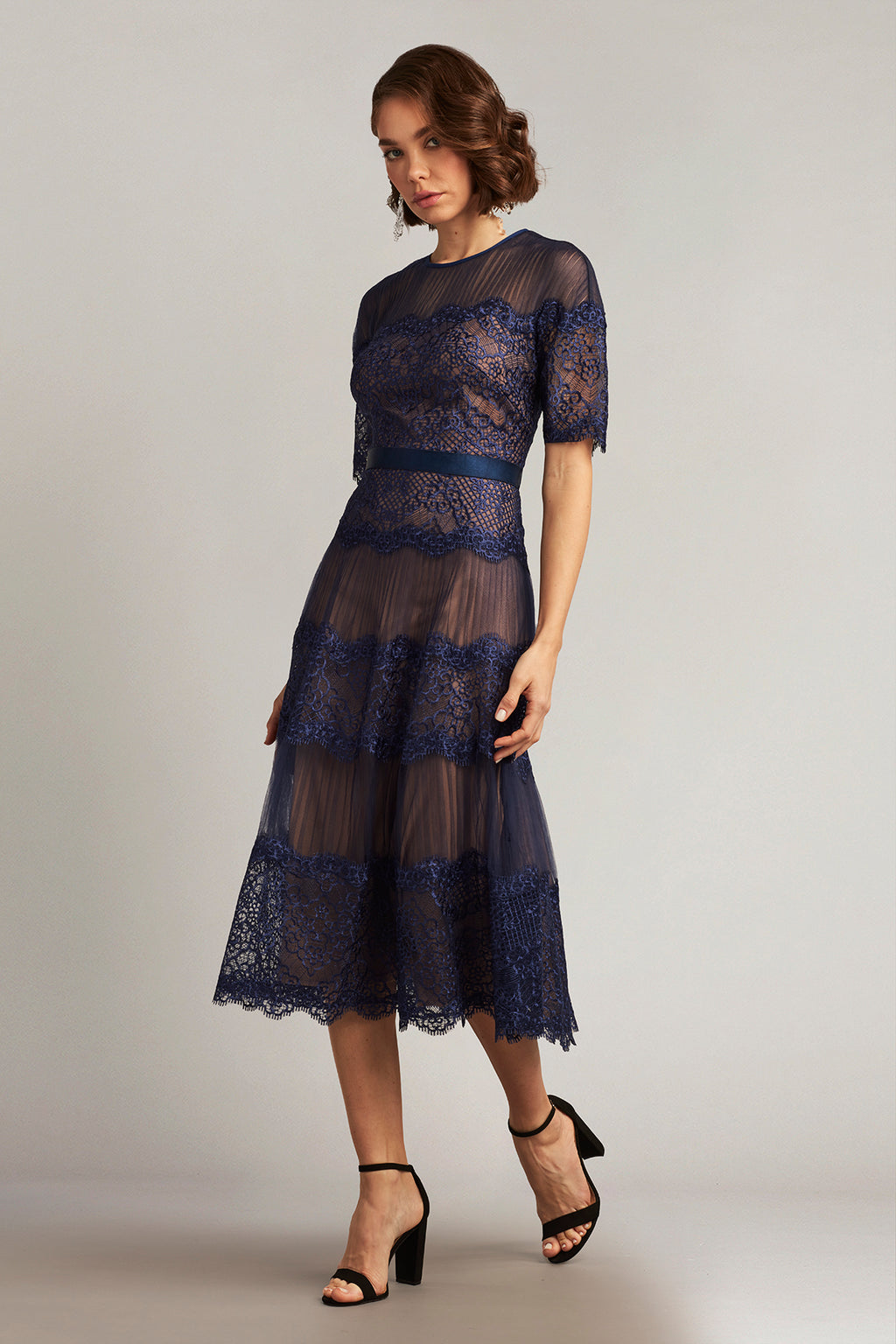 Dona Pleated Tulle Midi Dress