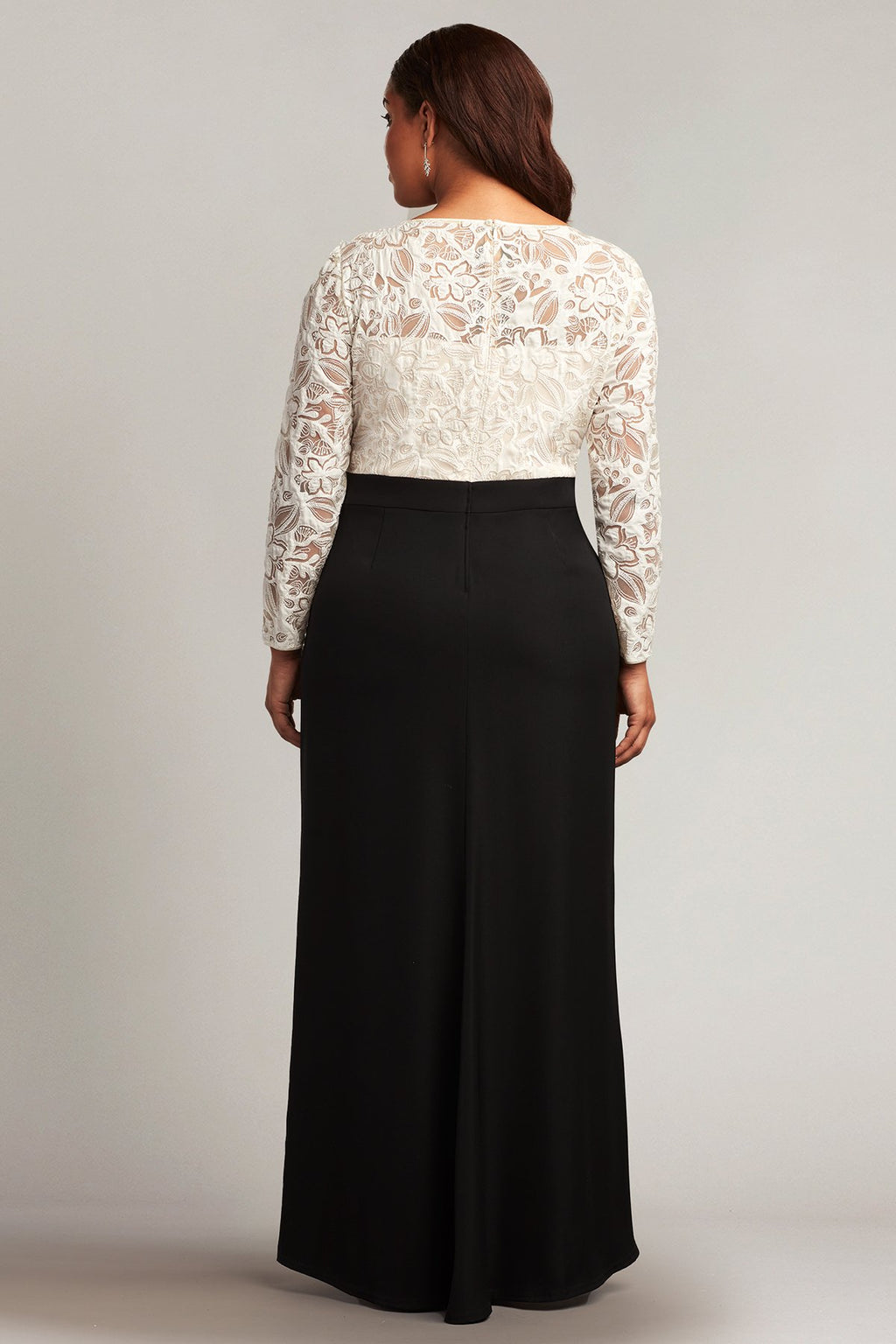 Caryle Floral Embroidered Crepe Gown - PLUS SIZE