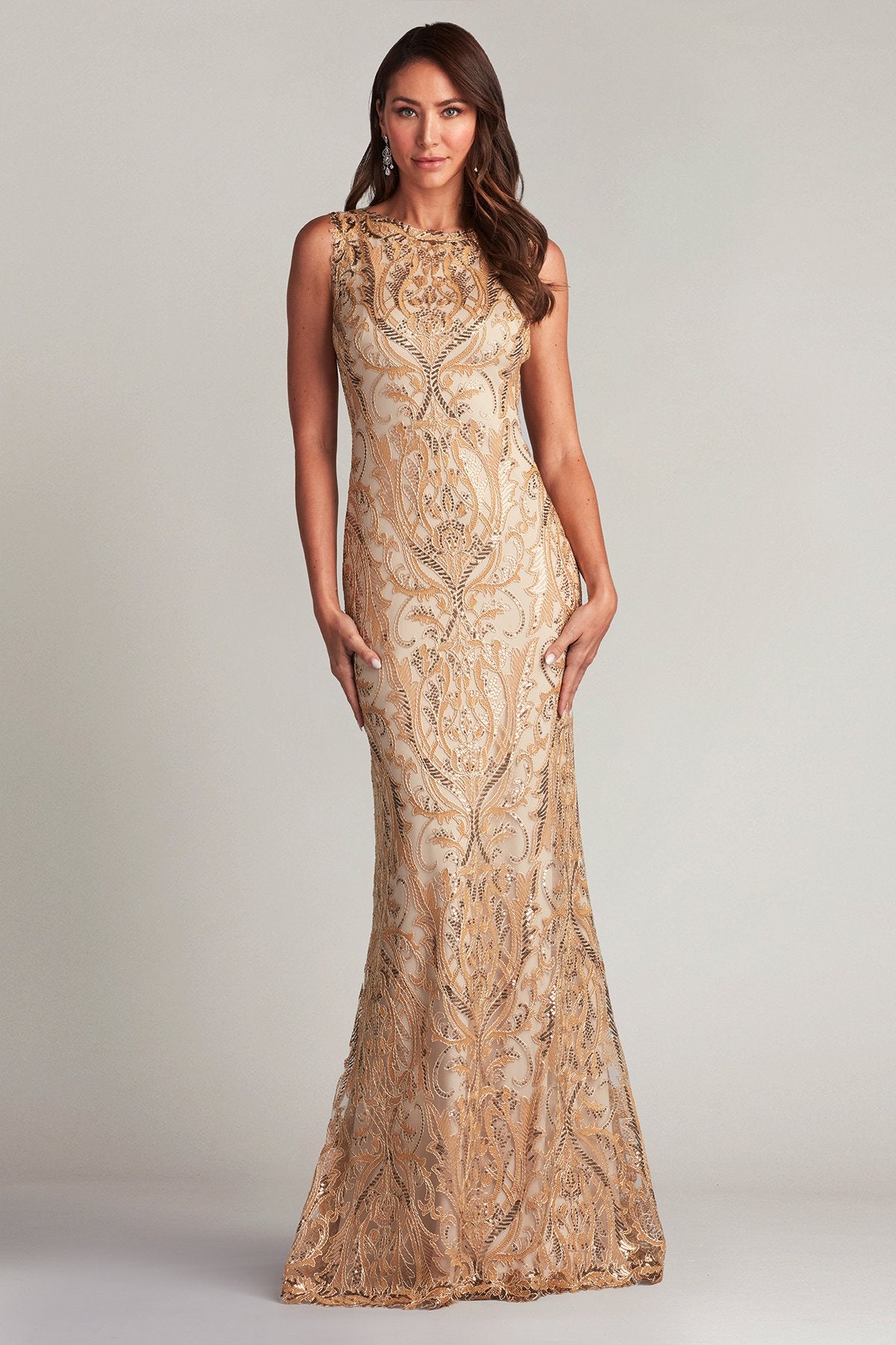 Adola Sequin Embroidered Gown