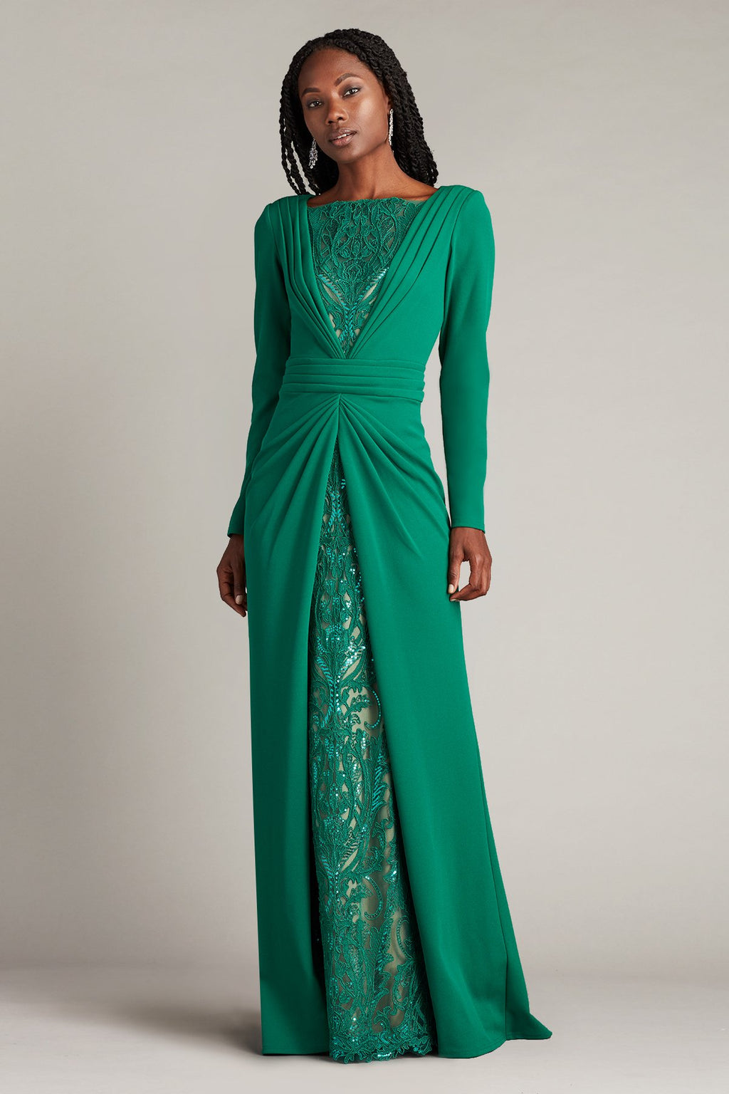 Mariella Plunge Illusion Gown