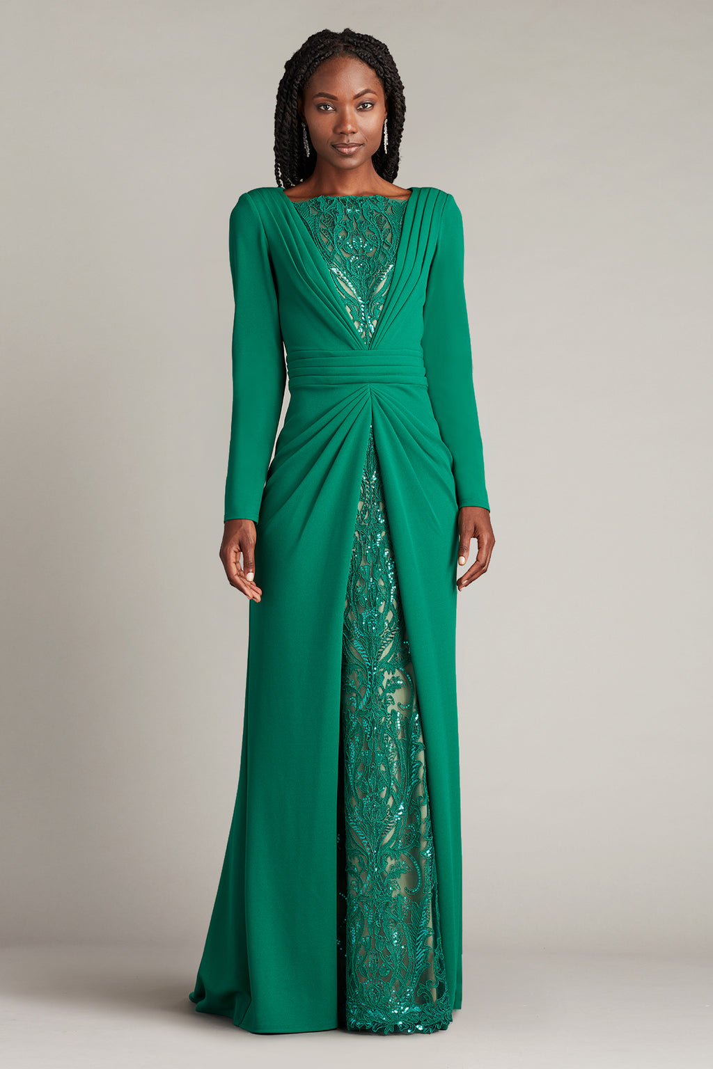 Mariella Plunge Illusion Gown