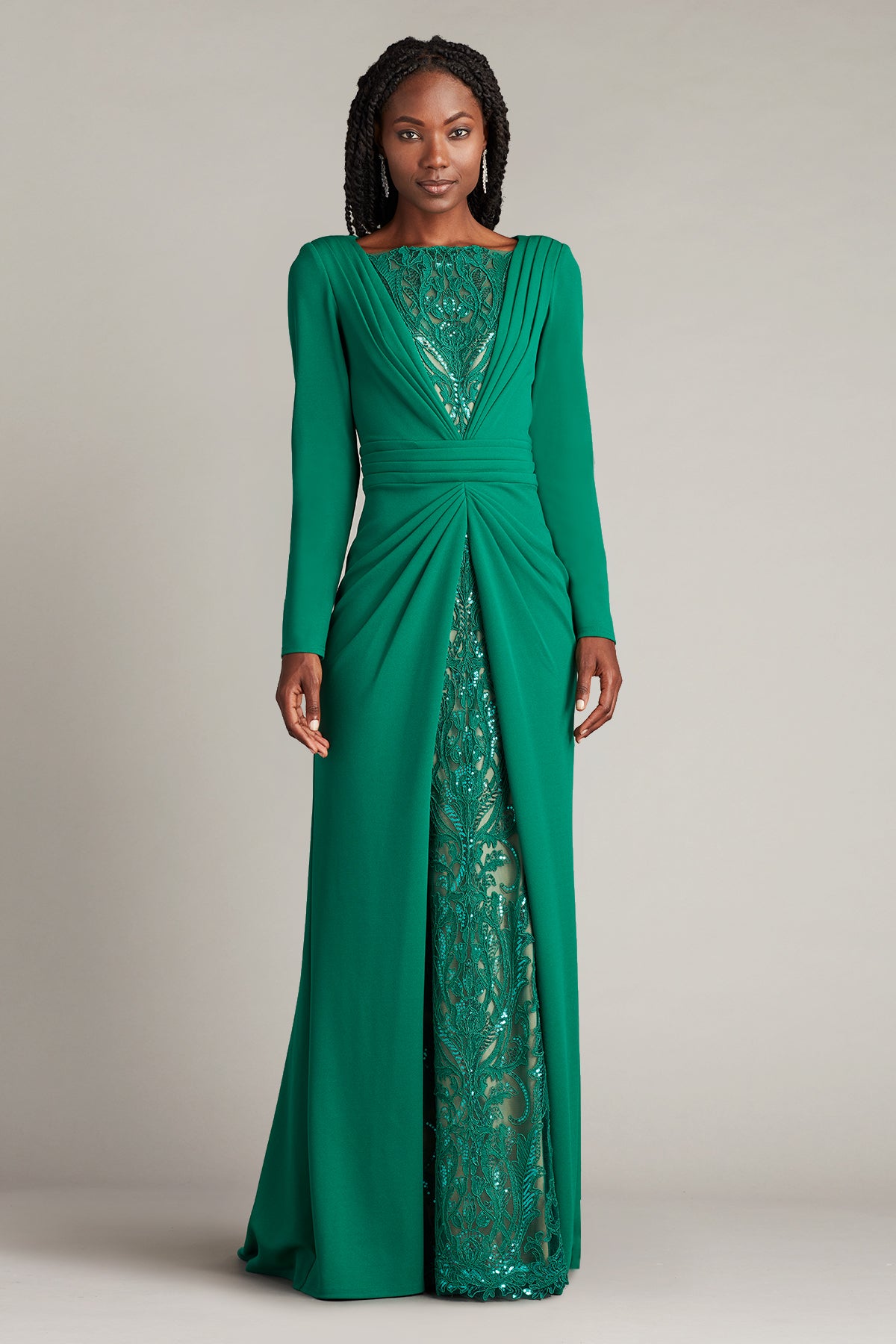 Mariella Plunge Illusion Gown