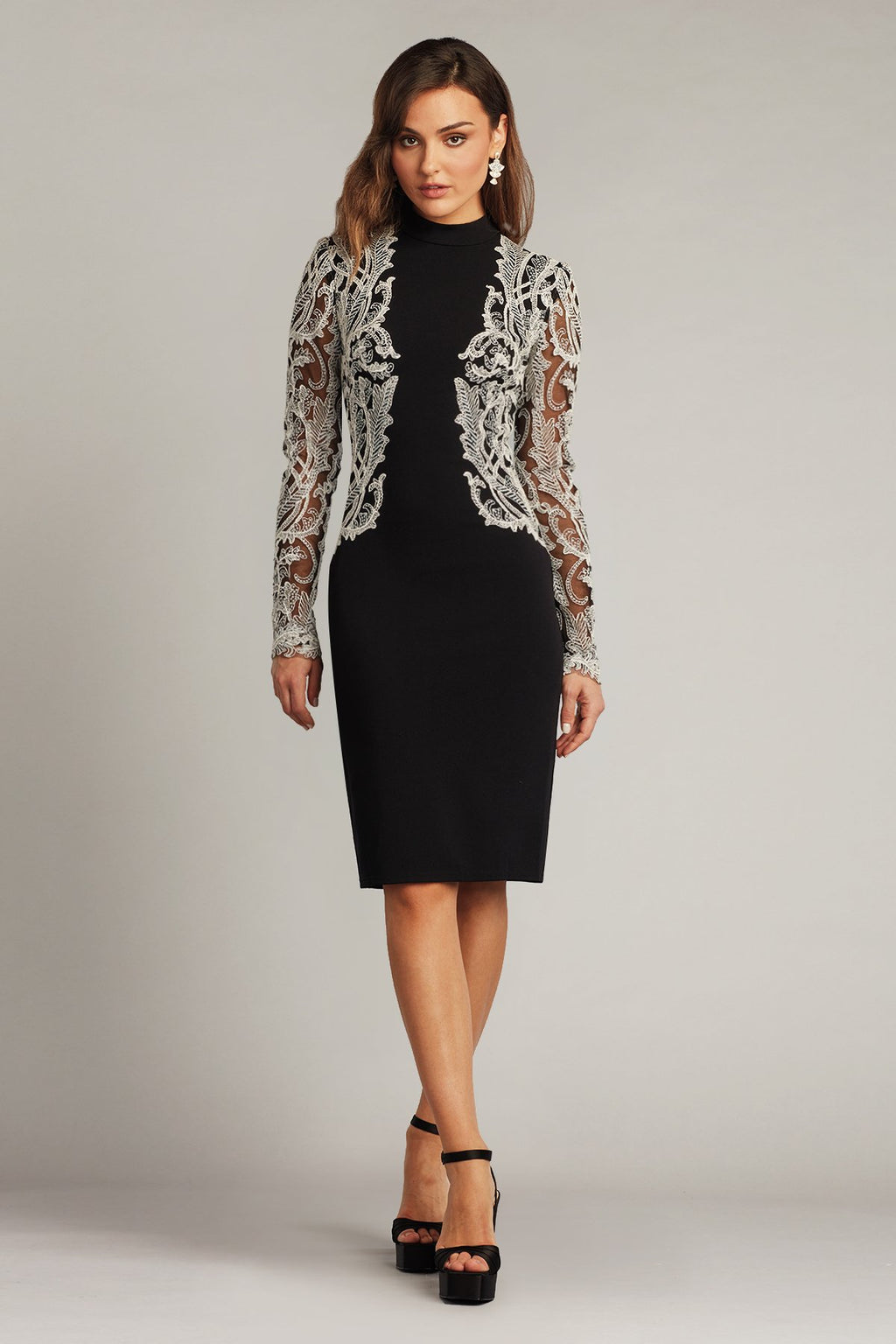 Coyle Embroidered Illusion Dress