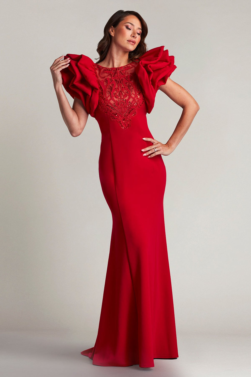 Romilly Shoulder Ruffle Gown