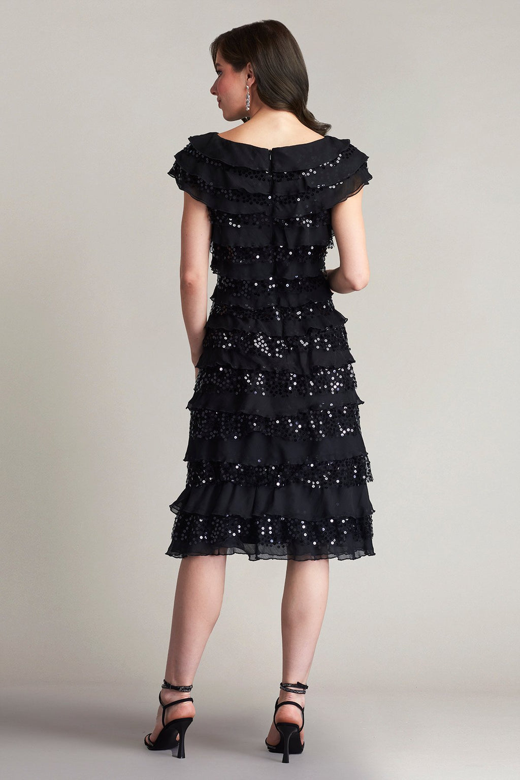 Eston Embellished Tiered Ruffle Dress