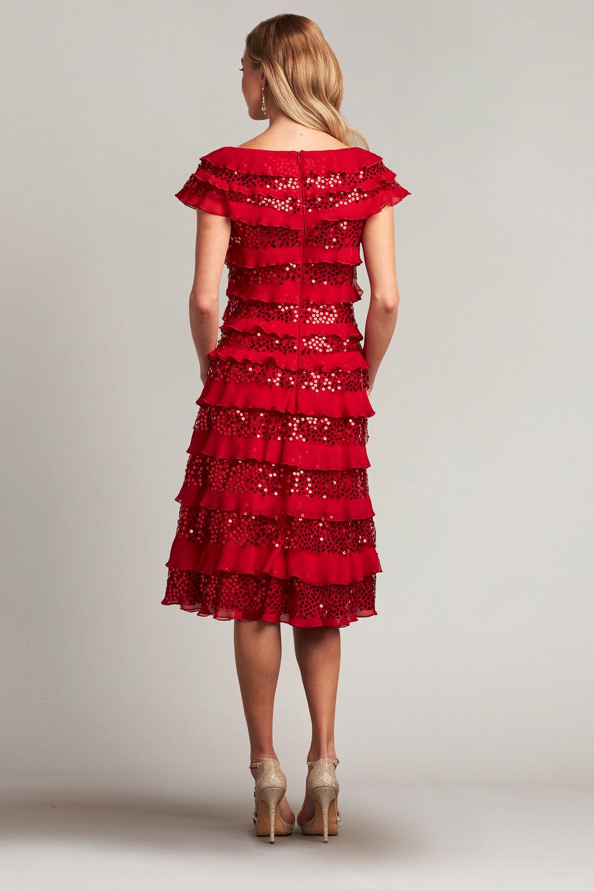 Eston Embellished Tiered Ruffle Dress