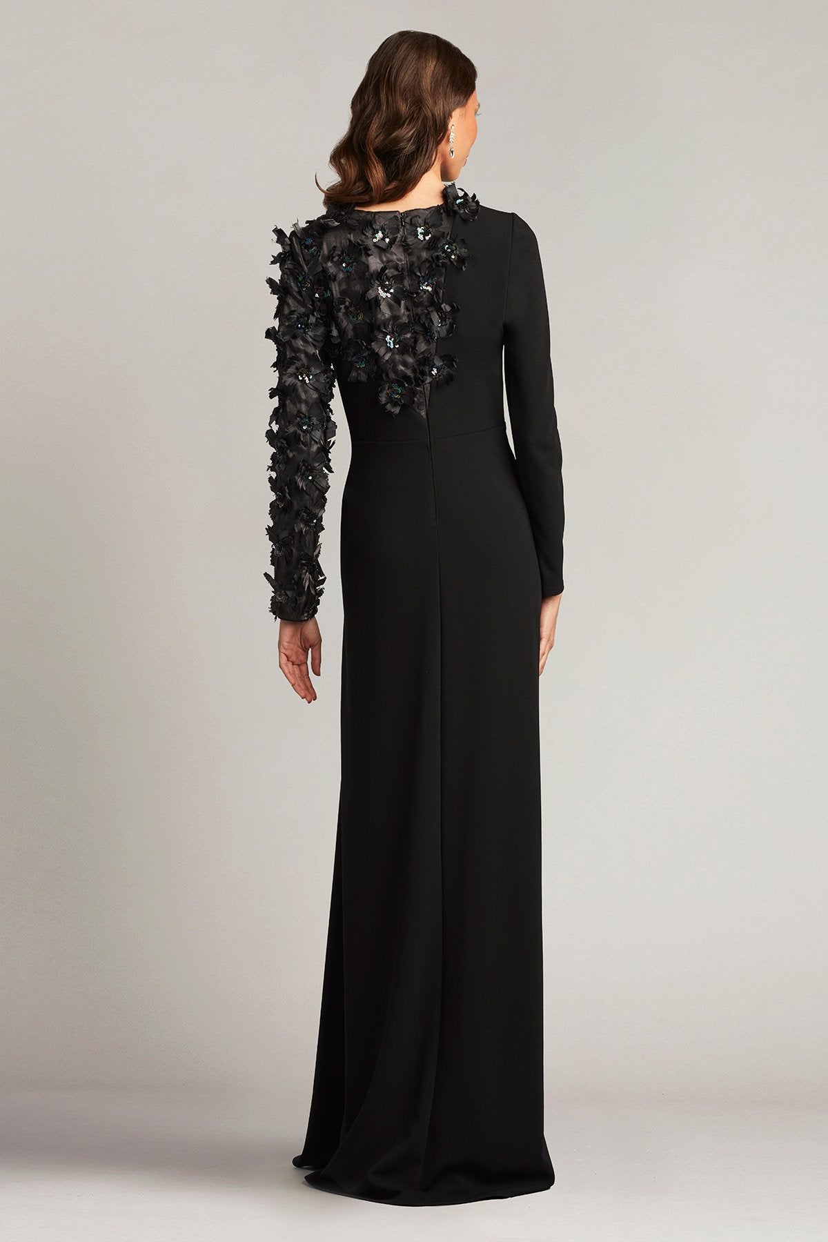 Laar Asymmetric Floral Appliquéd Gown