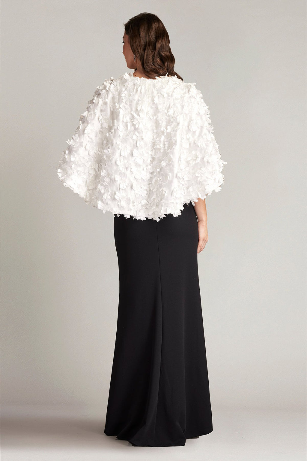 Elyza Satin Flower Overlay Gown