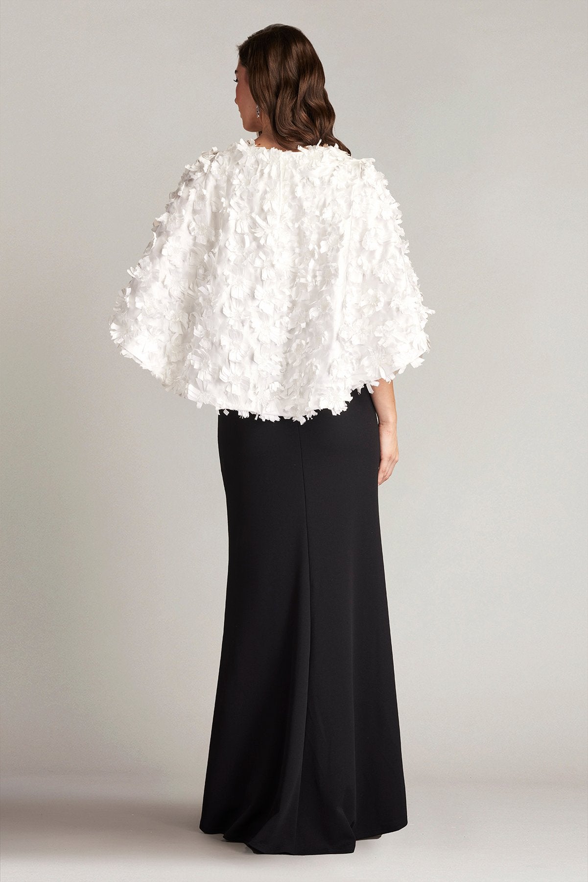 Elyza Satin Flower Overlay Gown