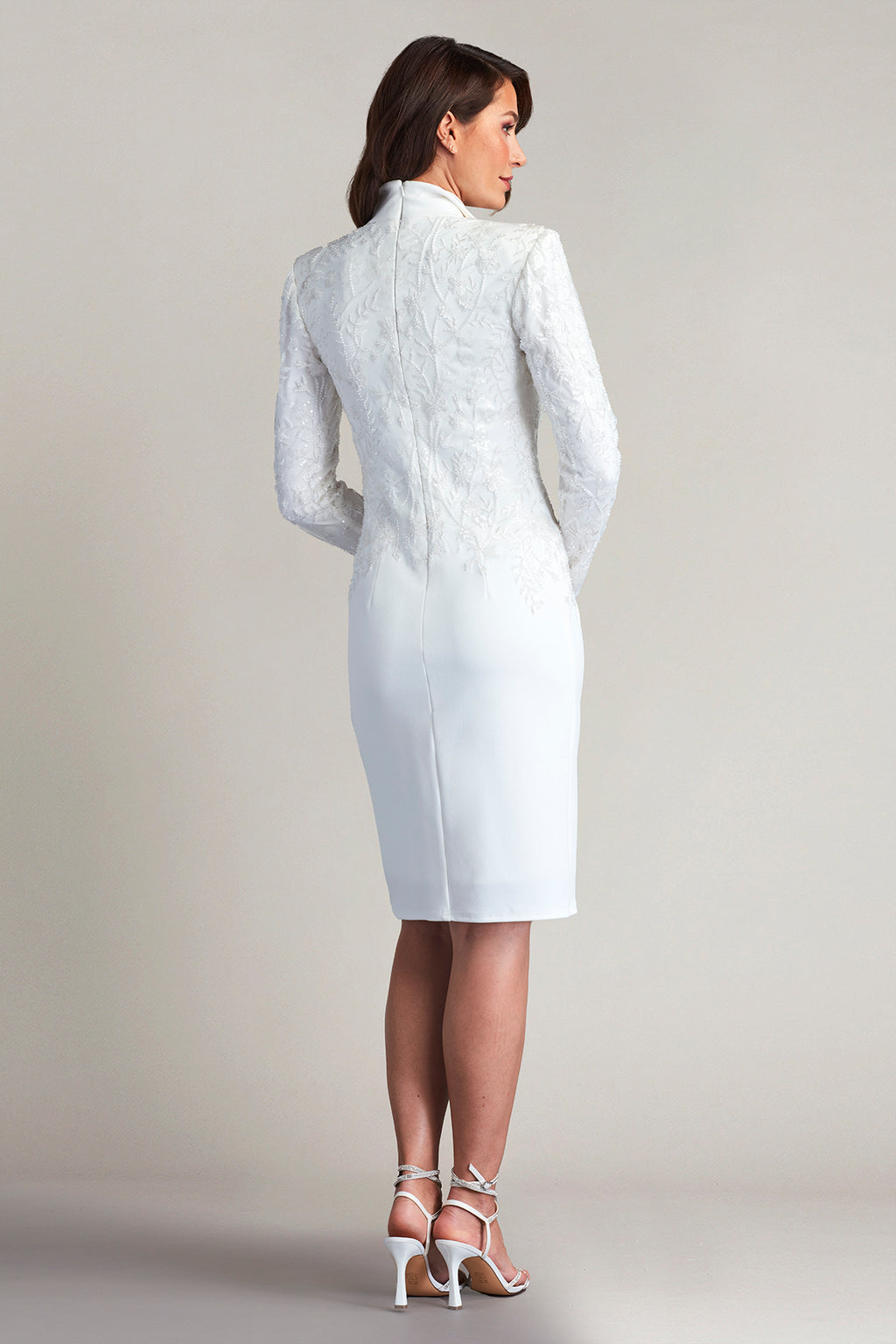 Eisman Plunging Collar Embroidered Dress