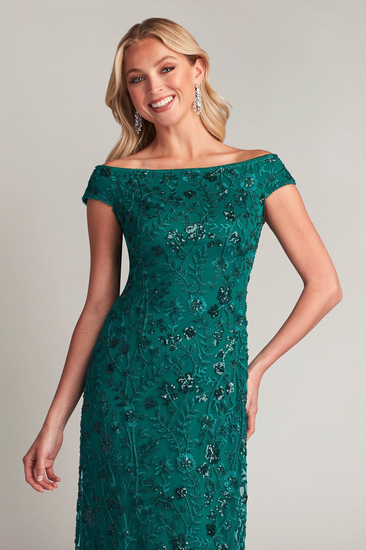 Dublin Embellished Off-Shoulder Gown