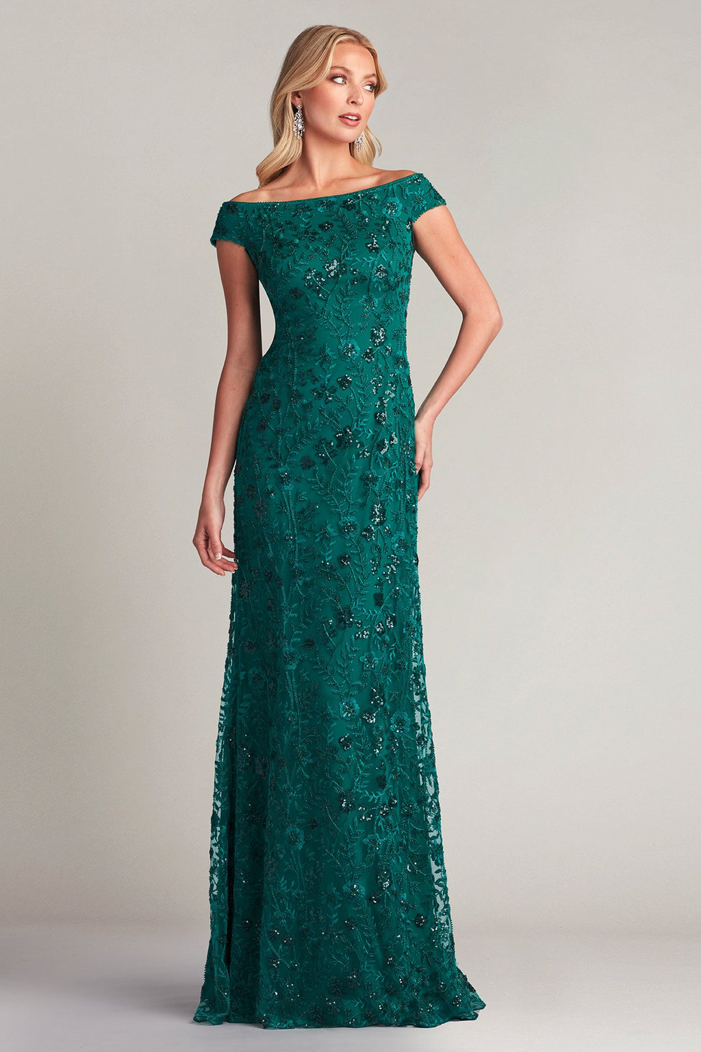 Dublin Embellished Off-Shoulder Gown